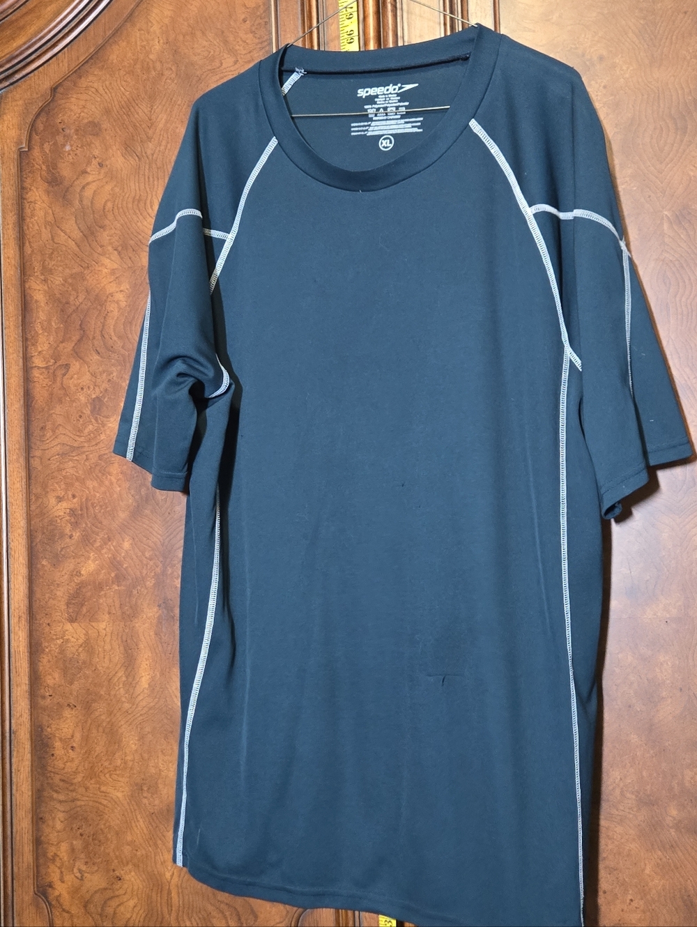Speedo Navy Blue Short Sleeve Rash Guard Swim Shirt Men’s XL Activewear